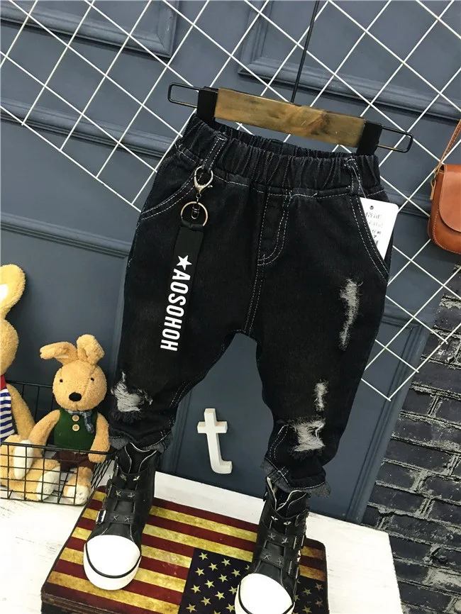 Детская одежда Корейские джинсы для маленьких девочек и мальчиков.