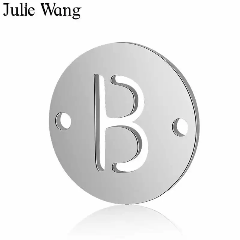 Julie Wang 26 шт. A Z полые буквы соединители из нержавеющей стали алфавиты модное