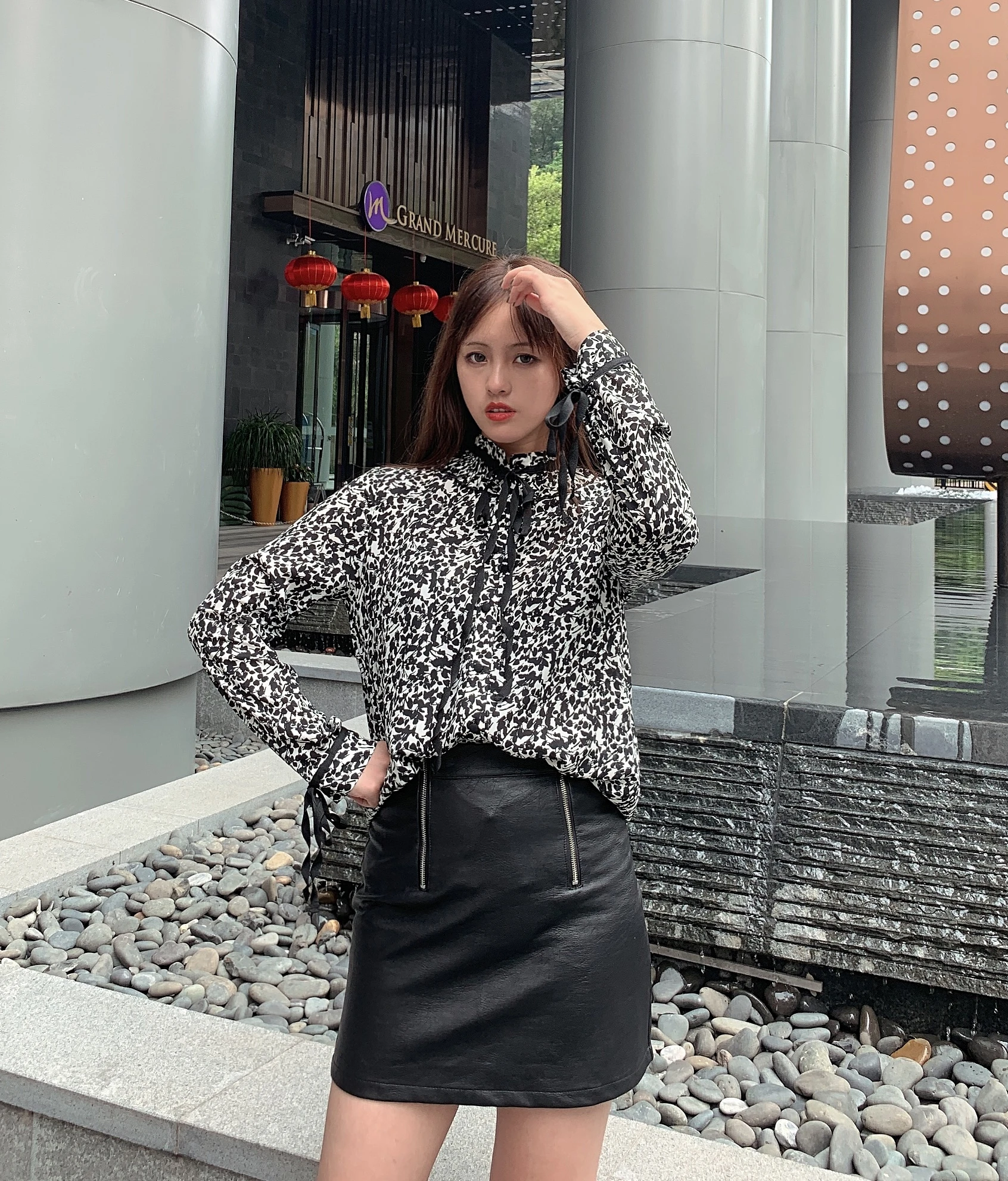 Осень 2019 Корейская рубашка с цветочным принтом женское модное платье длинным