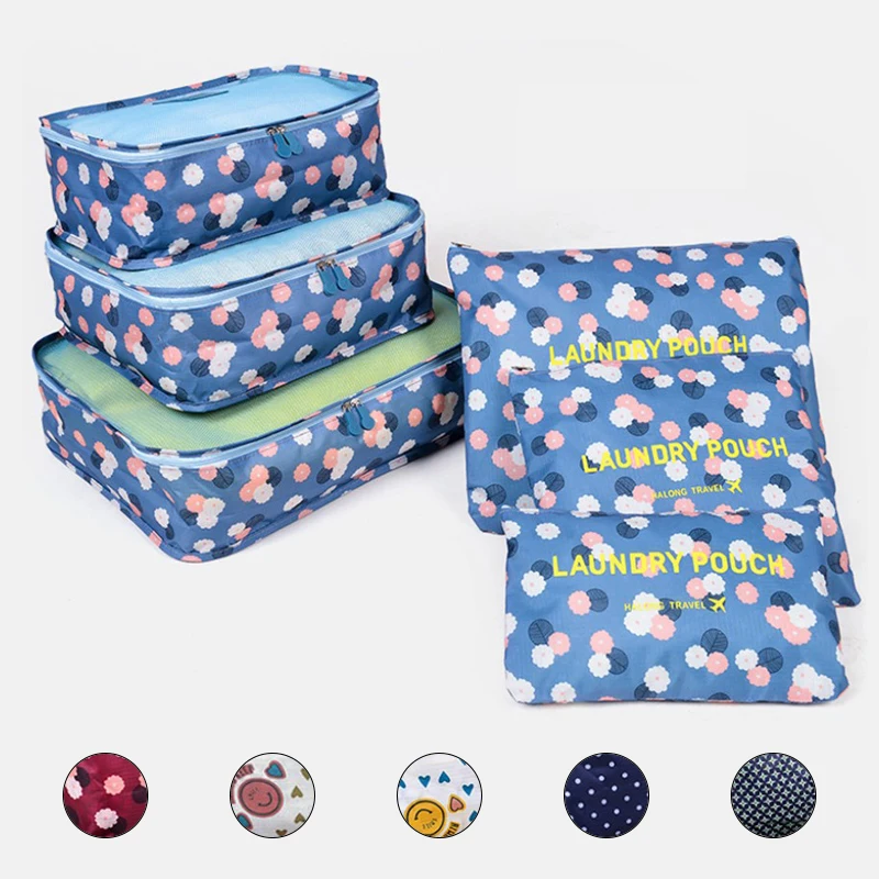 Rantion 6 шт./компл. поездка Органайзер на молнии багажная чемодан сетчатый мешок для