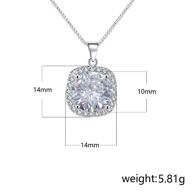 

CUTEECO Hot Sale Square Zircon Necklaces For Women Luxurious Classic Pendant Necklace Wedding Jewelry Gifts Dropshipping