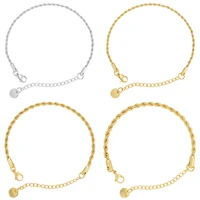 zhukou stainless steel women bracelets boho gold color thickthin fashion punk twist bracelet chains jewelry wholesale vl157
