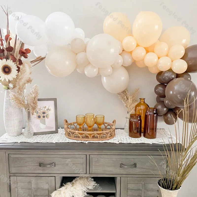 

60 шт. матовый белый кремовый персиковый воздушный шар гирлянда кофейный натуральный песок детские праздничные шары пол раскрыть товары для...