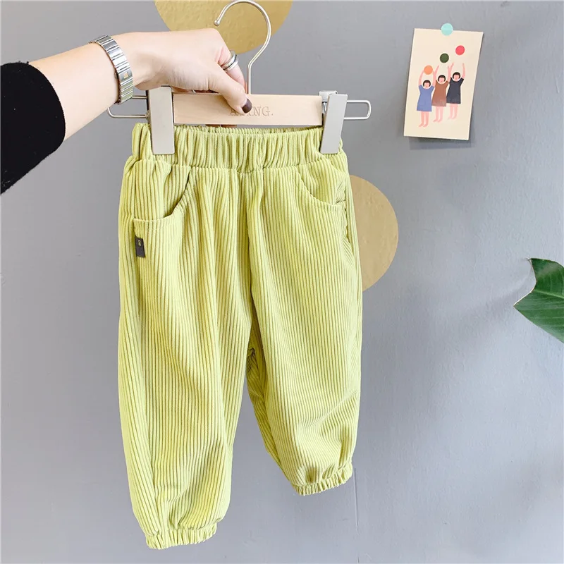 Новое поступление весна-осень 2020 хлопковые однотонные вельветовые брюки в