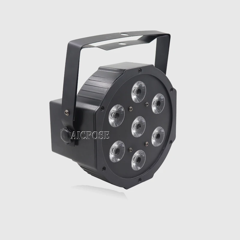 16 шт./лот 7*12 Вт светодиодные лампы 7x12 Par RGBW 4 в 1 плоский par led dmx512 Освещение для