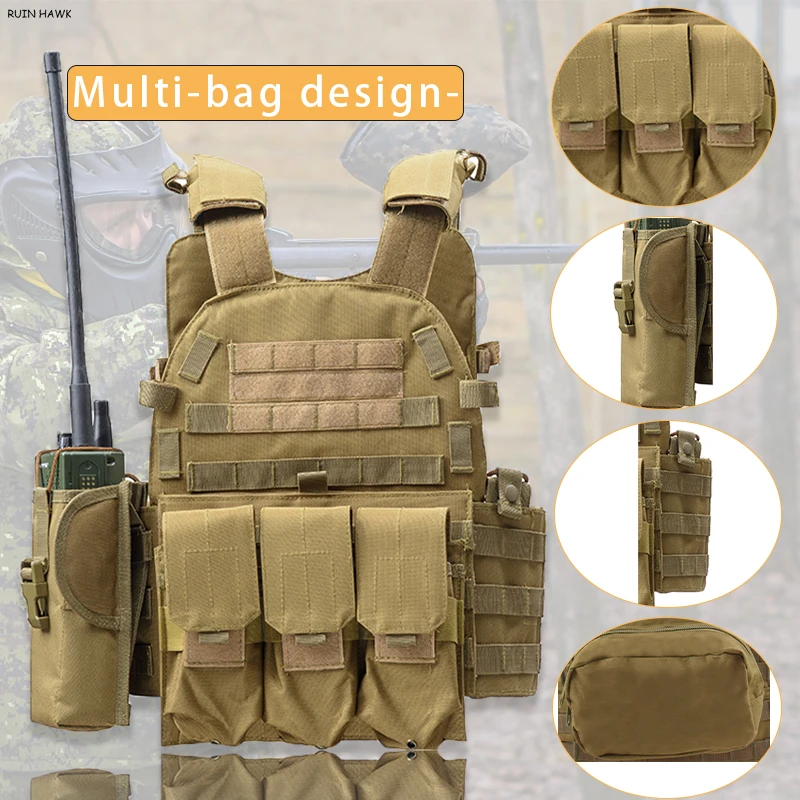 

Army Equipment Tactical Vest Hunting Airsoft Vest Military Gear Outdoor Paintball Police Body Armor Molle Vest For CS Wargame