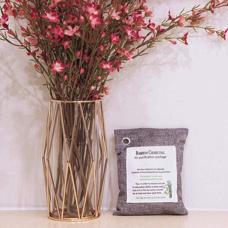 

12 Packs Each Mini Bamboo Charcoal Bags Natural Air Purifier & 4x Activated Bamboo Charcoal Bag Odor Remover 200G