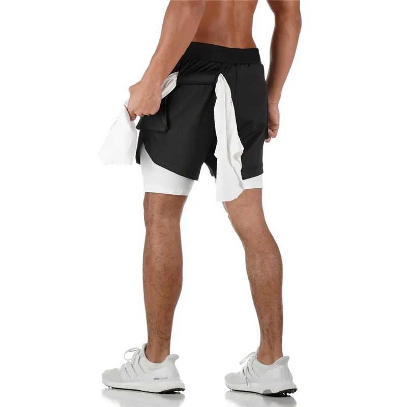 Мужские брендовые шорты для бега быстросохнущие мужские спортивные фитнеса