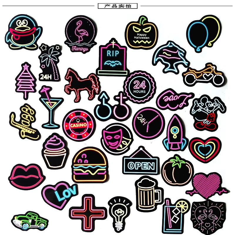 100 ⑤ упак. светящийся неоновый свет скейтборд водонепроницаемые наклейки