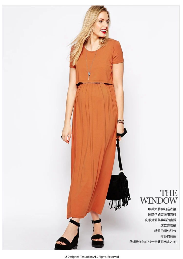 

Plus Size Pregnant Nursing Dress Short Sleeve Dress Dress Round Neck Pregnancy Clothes Maternity Breastfeeding Dress Vb156