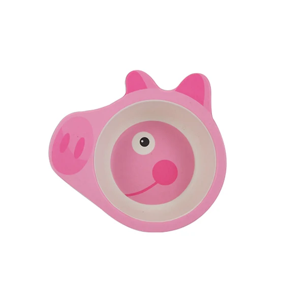 Pink Pig Мультяшная миска для кормления детей из бамбукового волокна; детская миска для кормления; 8 стилей - Цвет: Pink Pig