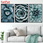 FATCAT зеленое растение 5D Сделай Сам алмазная живопись Триптих полная квадратная Круглая Мозаика Алмазная вышивка распродажа домашний декор AE1769