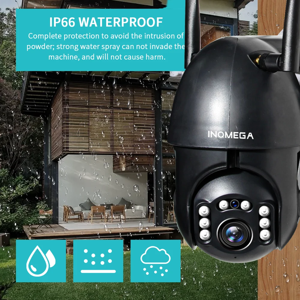 INQMEGA WiFi 1080P IP Camera Wireless Auto tracking PTZ Speed Dome Outdoor CCTV Security Surveillance add google home | Безопасность и