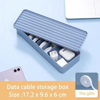 home supplies cable organizer stationery plastic storage container charger desk wire case mobile phone accessories tool box