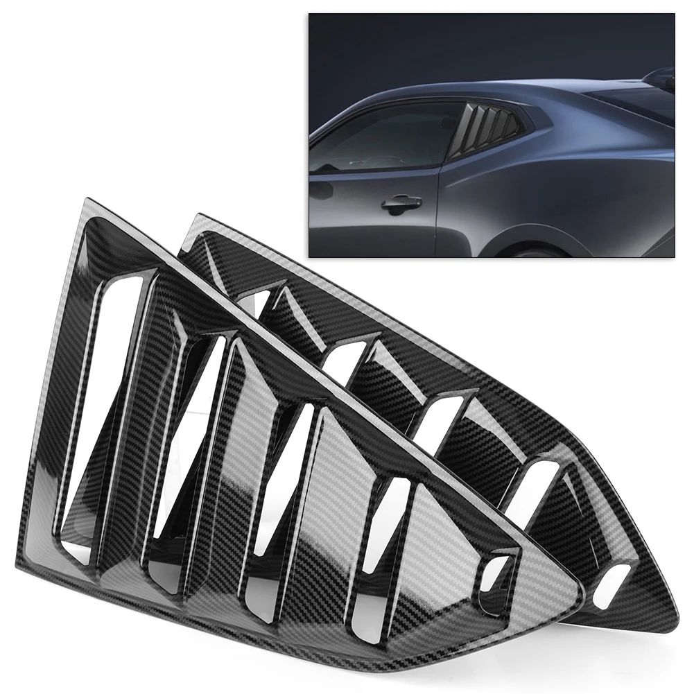 Для Chevy Camaro 2016 2017 2018 карбоновое волокно черное автомобильное заднее боковое окно