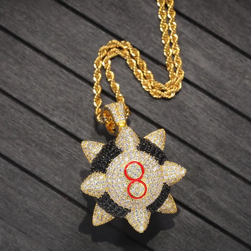 Zciti новинка колье с 8 шариками и подвеской в виде бильярда ожерелье со льдом Trippieredd