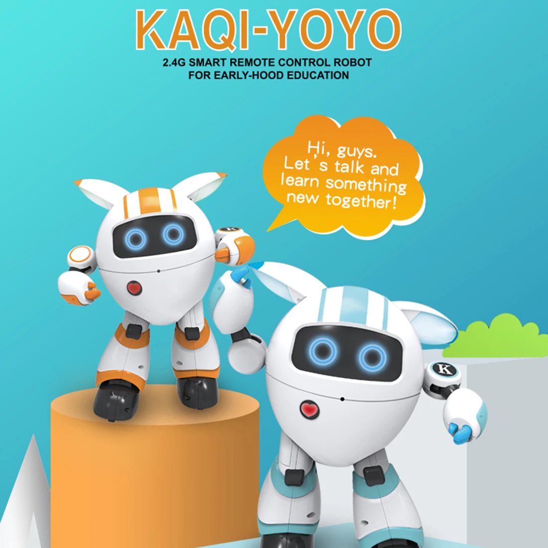 Rowsfire умный ходячий робот RC электронный танцующий Поющий Робот игрушка для детей-оранжевый/синий