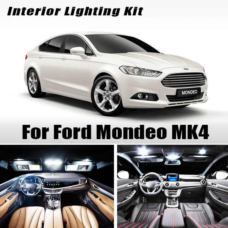 12 шт. светодиодный автомобильный светильник для Ford Mondeo MK4 Canbus подсветка салона MK IV
