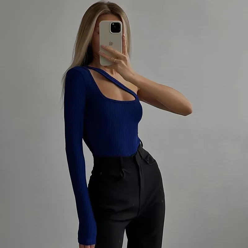 

Весенне-осенние укороченные топы на бретелях для девочек, сексуальные женские комбинезоны, элегантный черный топ с длинным рукавом, футбол...