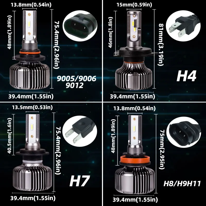 Безвентиляторная H4 Светодиодная лампа H1 H7 H11 9005HB3 9006HB4 9012 H27 880 пассивное охлаждение H7 светодиодная фара 120000лм Мини Размер автомобильная светодиодная лампа