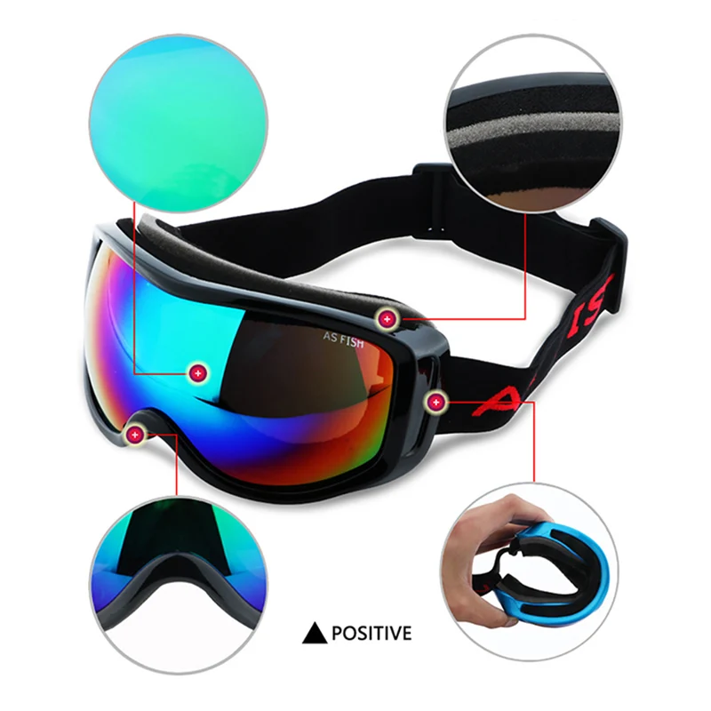 Спорт на открытом воздухе Зимние очки Альпинизм катание лыжах снегоход доска для