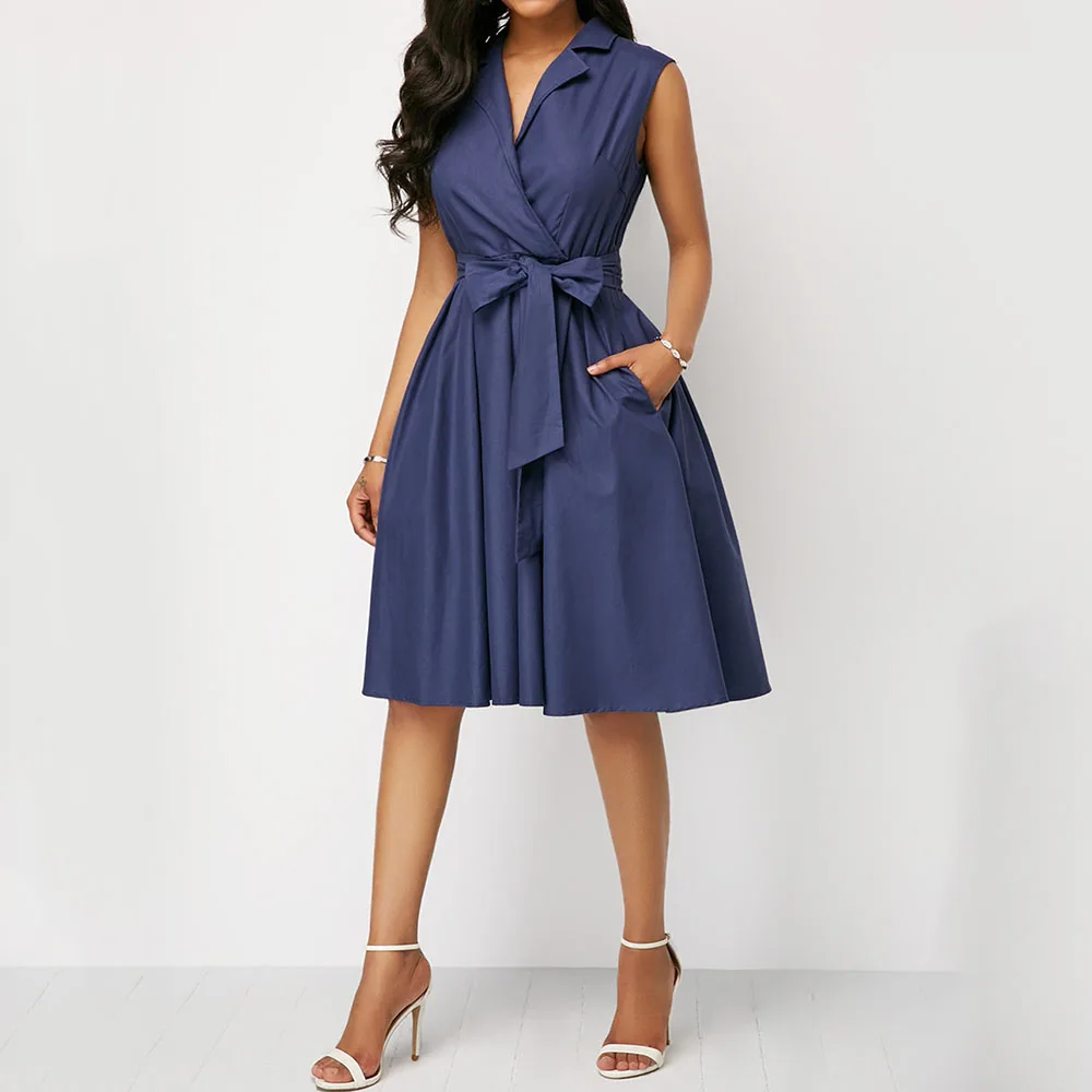 Летнее элегантное винтажное офисное женское сексуальное платье в африканском