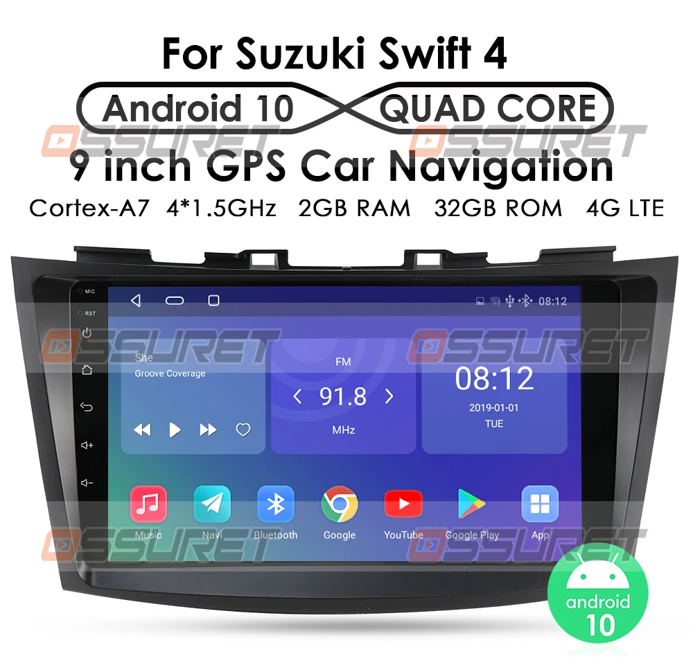 Автомобильный DVD плеер 9 &quotна Android 10 для Suzuki Swift 2011 2012 2013 2014 2015 автомагнитола с GPS