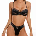 Новинка, Европейское женское нижнее белье, привлекательный кружевной сатиновый комбинированный Бралетт, французский ультратонкий ажурный комплект нижнего белья, пуш-ап, черное соблазнительное нижнее белье