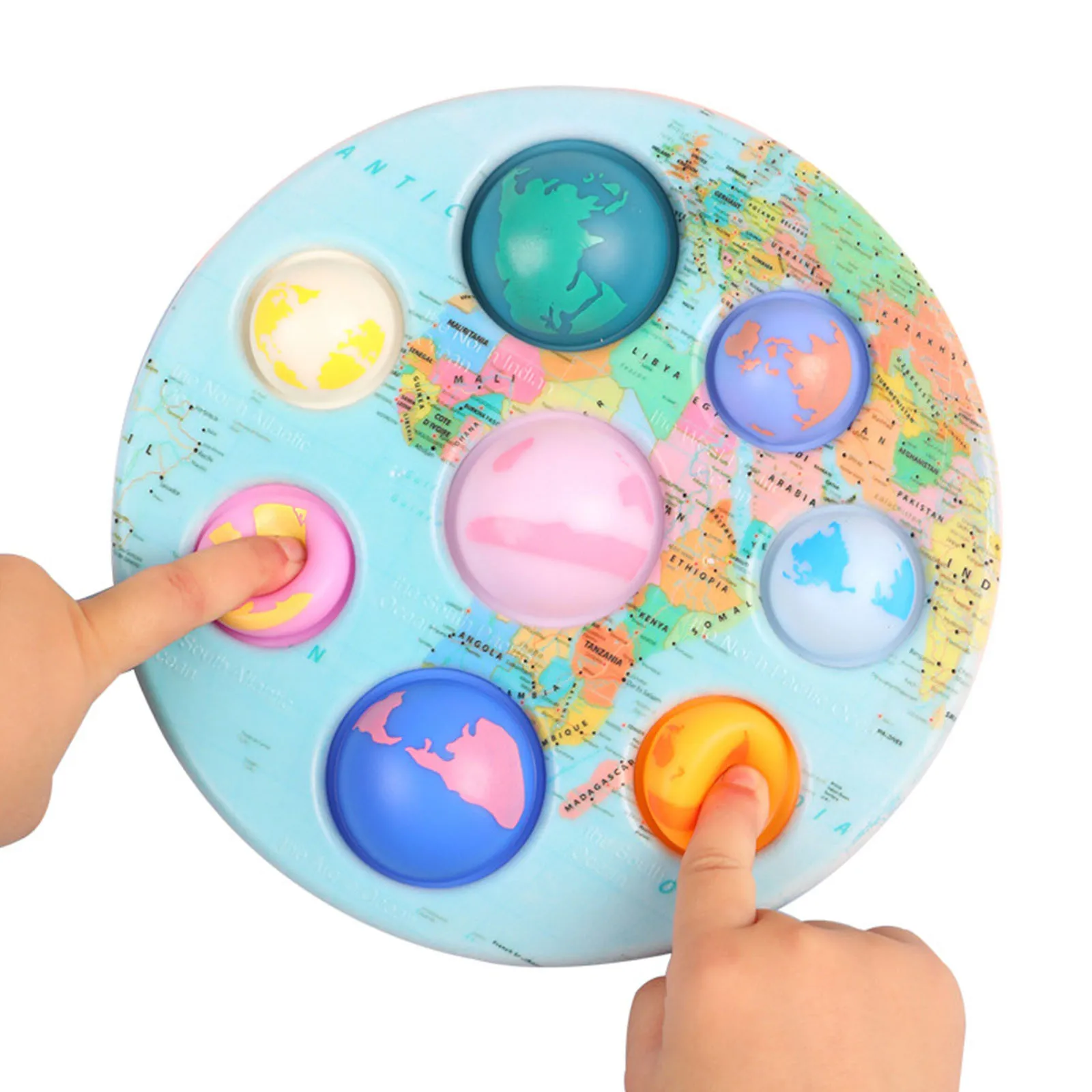 

Simple Dimple Antistress Fidget Toys Educational World Map New Land Ocean Shape Fun Sensory Toy For Learning & Stress Relief