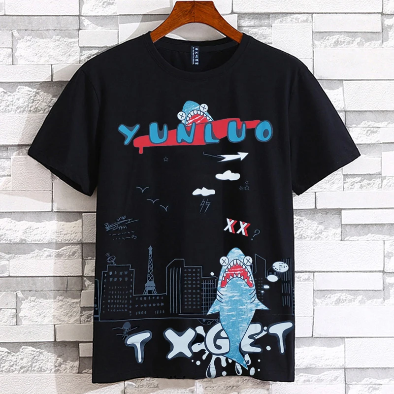 

summer Plus size half Short Sleeve tops men's fat guys tees t shirt men 2xl - 8xl 9xl o-neck cotton short-sleeve T-shirt 160kg
