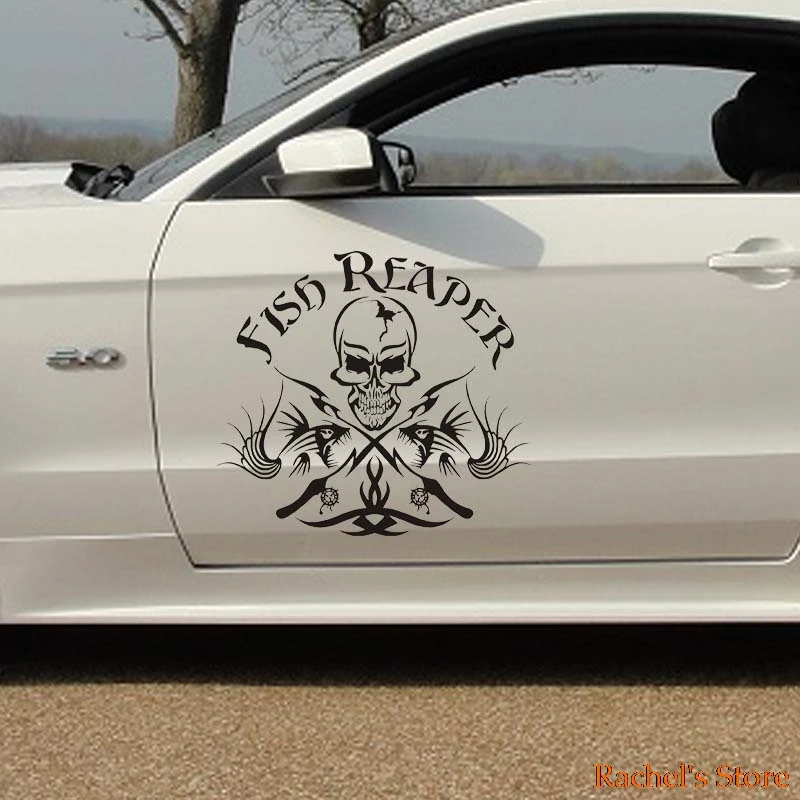 Автомобильная наклейка Fish Reaper с рыбой крышка топливного бака дверное окно