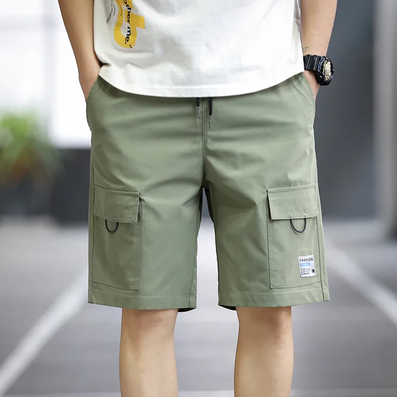 

2021Men's Shorts Ice Silk New Casual Summer Pants Loose 5-Inch Trend Beach
