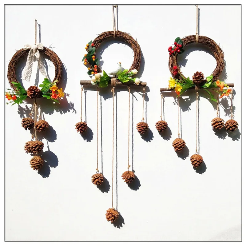 Кольцо из ротанга искусственная гирлянда рамка для сушеных растений домашнего