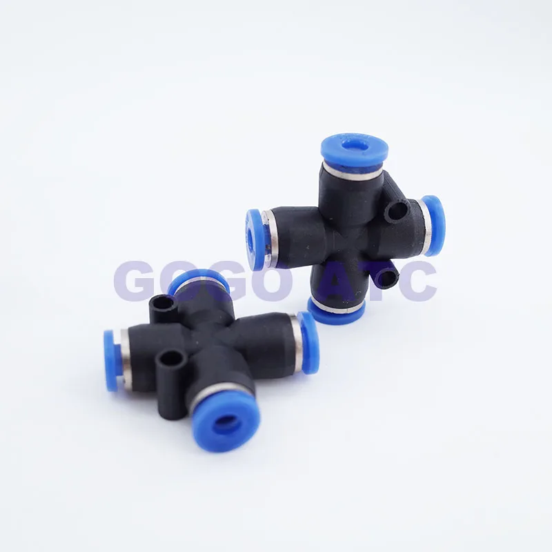 10 шт./партия 4 ходовые пневматические пластиковые фиттинги для шланга мм 6 8 12