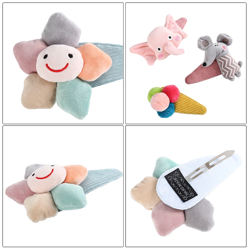 Женская заколка для волос AWAYTR 1 шт. плюшевая с фруктами и животными большого