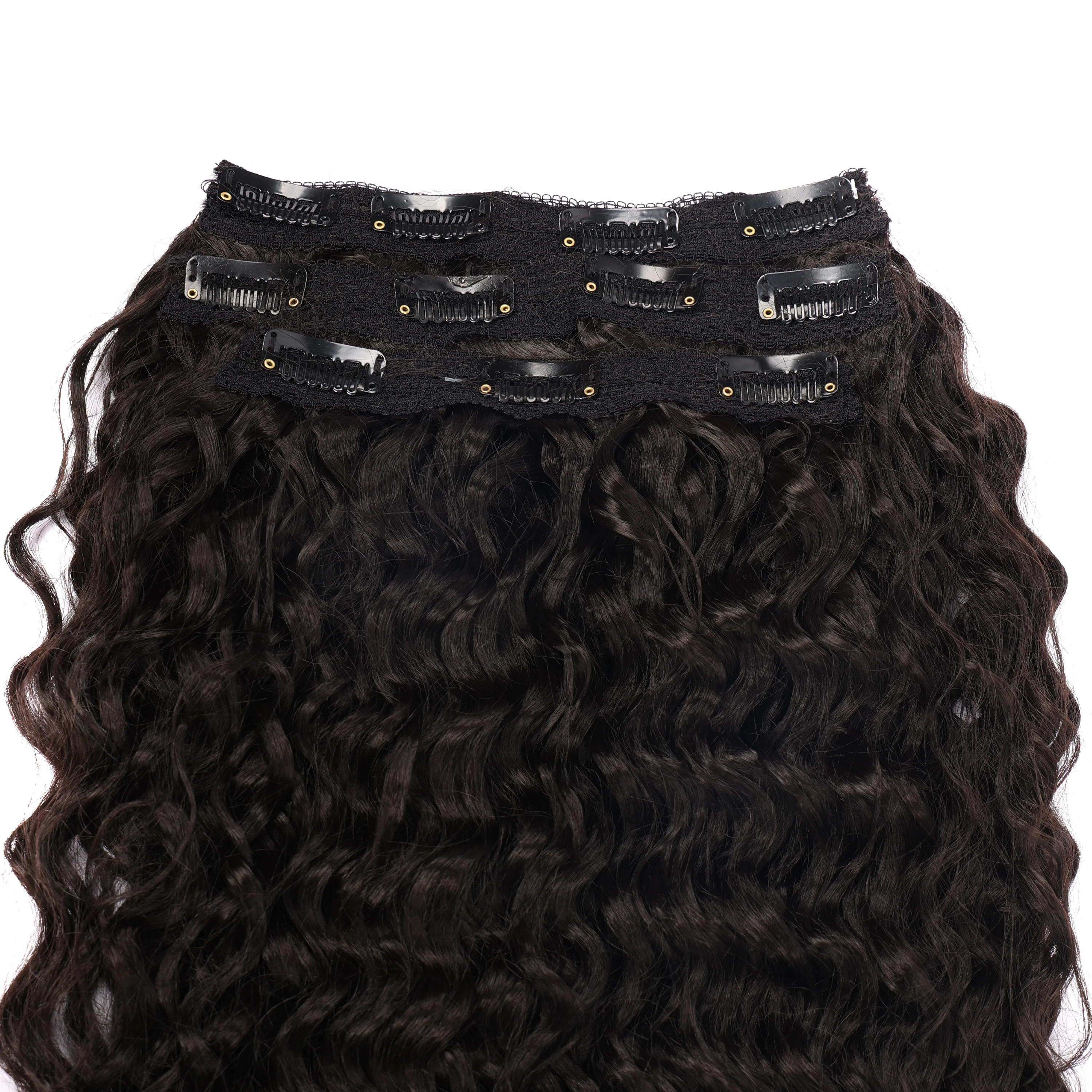 Афро кудрявые вьющиеся на всю голову зажим для синтетических волос удлинитель Anjo