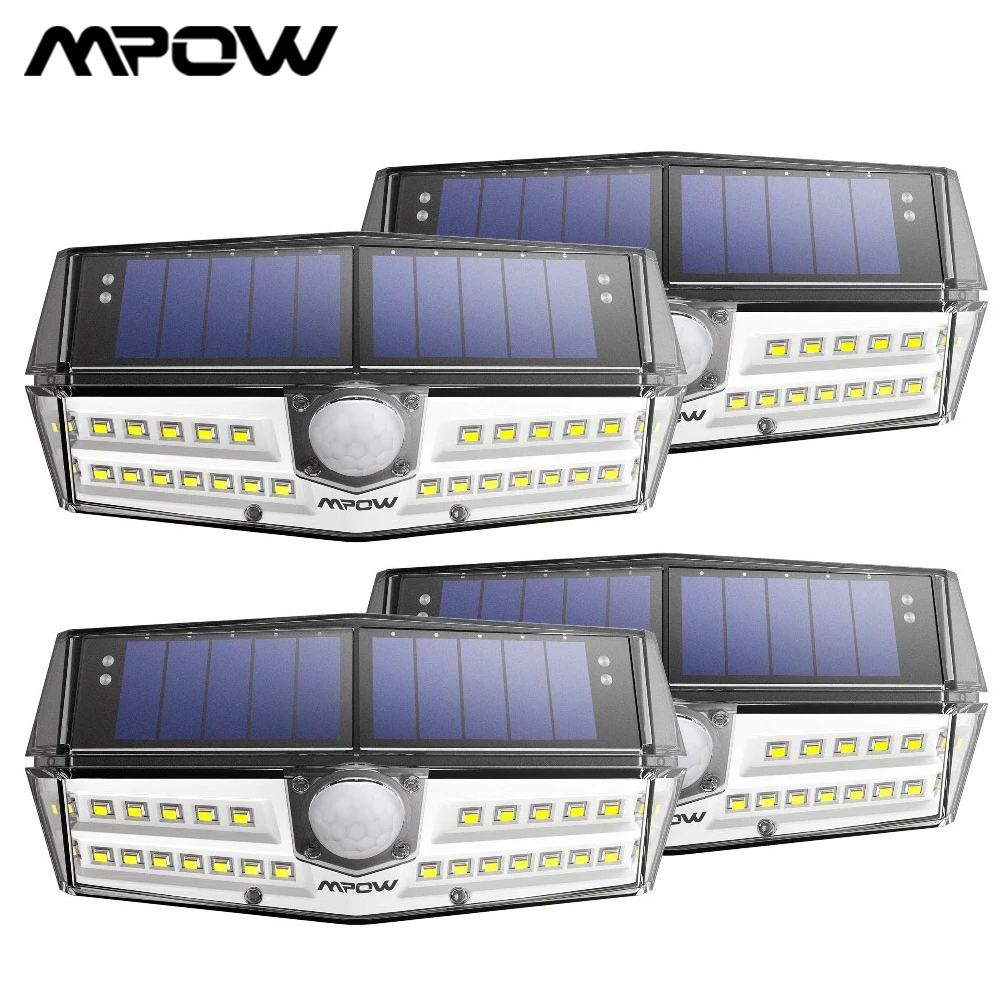 4 шт. в упаковке Mpow 30 светодиодный датчик движения солнечный светильник IPX6 +
