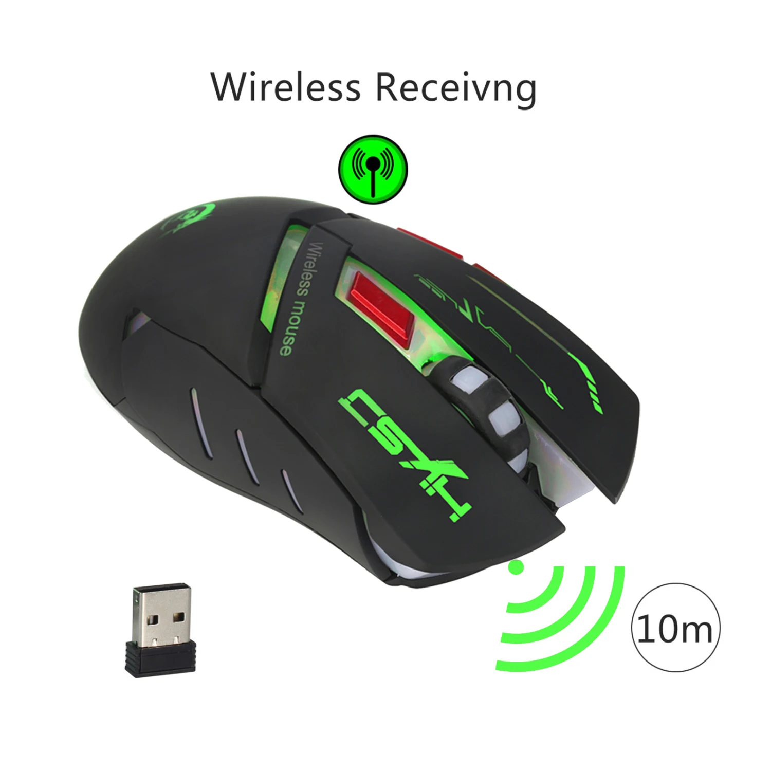 

HXSJ X30 2400dpi Rechargeable Wireless Gaming Mouse 7 color Backlight Breathing Comfort Gamer Mice for Computer Desktop Laptop