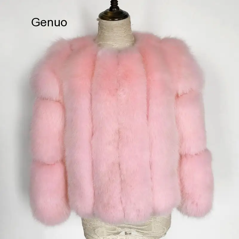 Женская Шуба из искусственного лисьего меха теплая шуба цельной кожи Роскошная