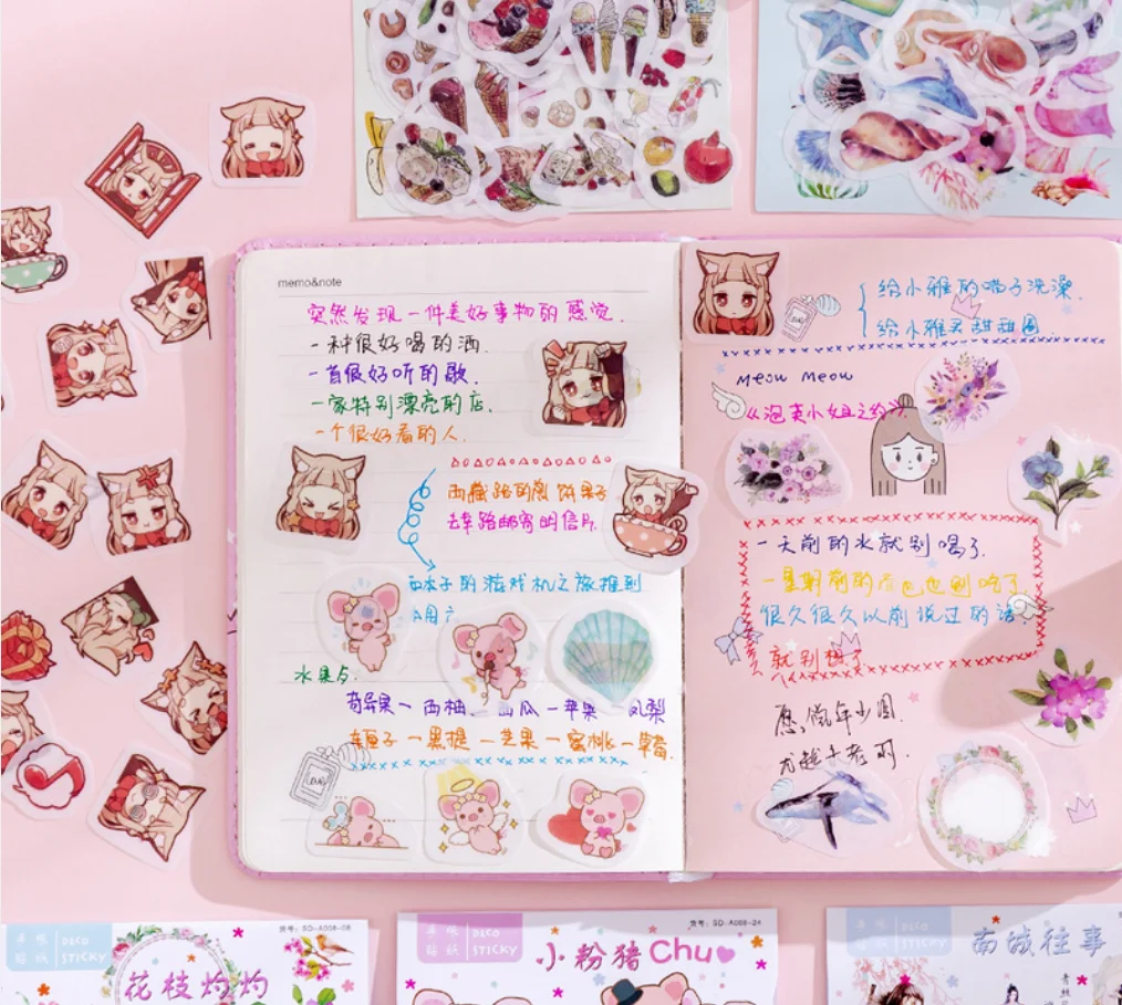 40 шт. kawaii bullet journal стикеры листы милый корейский планировщик этикетка
