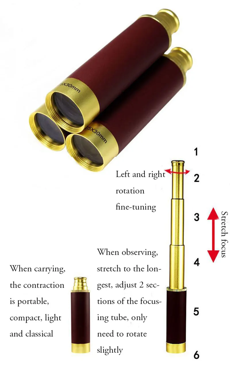 Мощный HD Vision 25x30 Телескопический Монокуляр астрономический Spyglass для кемпинга, наблюдения за луной, пиратский телескоп