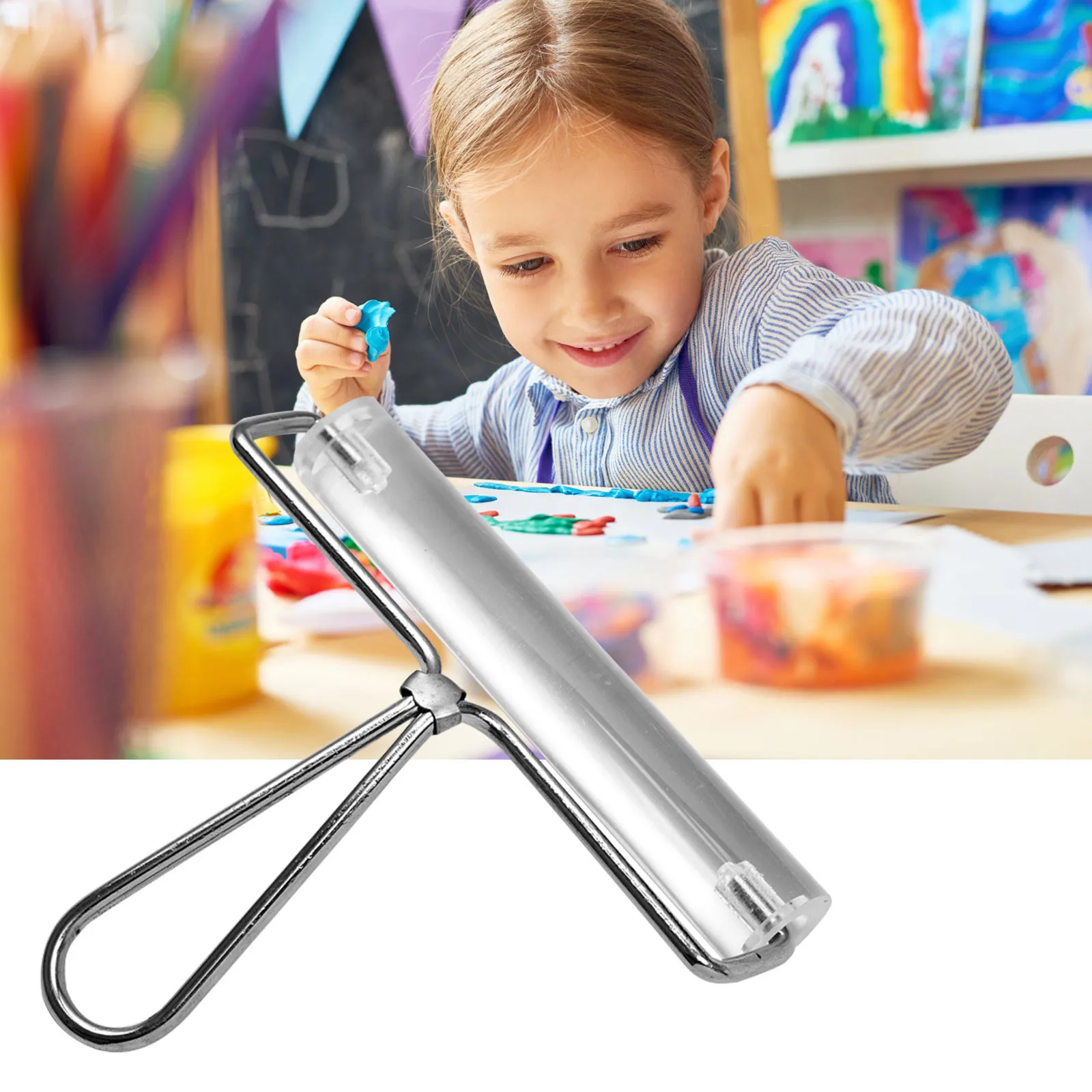 

Acrylic Roller With Handle Sculpey Polymer Pottery Clay Tools DIY Craft Molding Rolling Tool Non-Stick Clay Roller