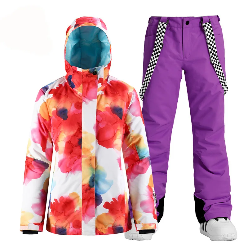 Красный женский зимний костюм в китайском стиле одежда для сноуборда