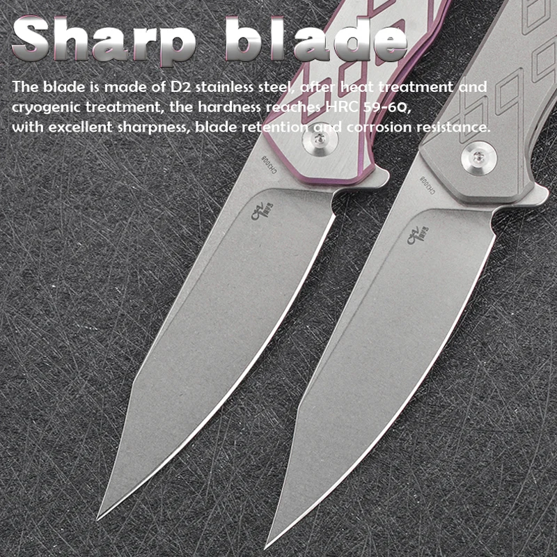 CH 3008 Self Defense Pocket Folding Knives D2 Steel Titanium Handle Clip Recommend High Quality Military Tactical Survival Kit | Спорт и