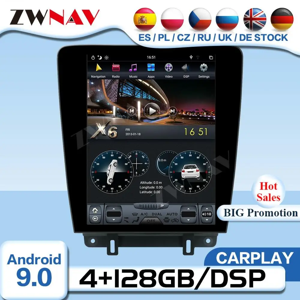

Tesla Screen Android 9 Multimedia For Ford Mustang 2010 2011 2012 2013 2014 Car Video Player GPS Receiver Audio Stereo Head Unit