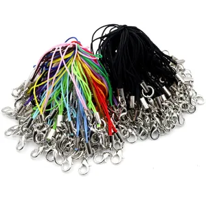 100pcs Lanyard Lariat Strap Cords Lobster Clasp Rope Keychains Hooks Mobile Set Charms Keyring Bag A