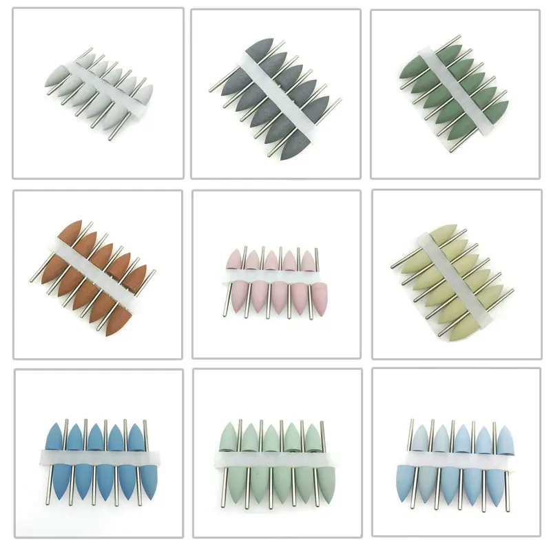 

10pcs Silicone Rubber Dental Polishing Polisher Grinders Nail Drill Bits for Electric Manicure and Oral Intial Polishing Burs