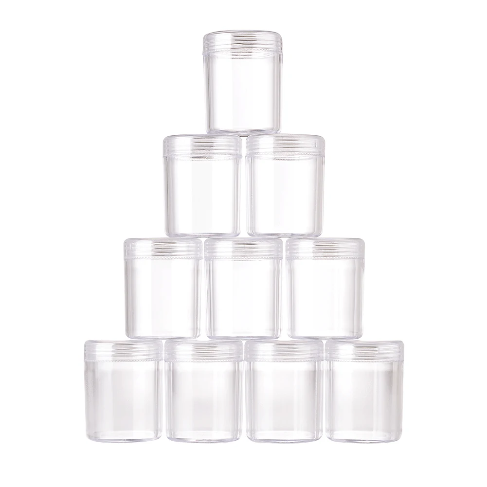 

10pcs Plastic Clear Bead Containers 20ml For Smaller Jewelry Bottle Storage Display Jar 3.9x5cm