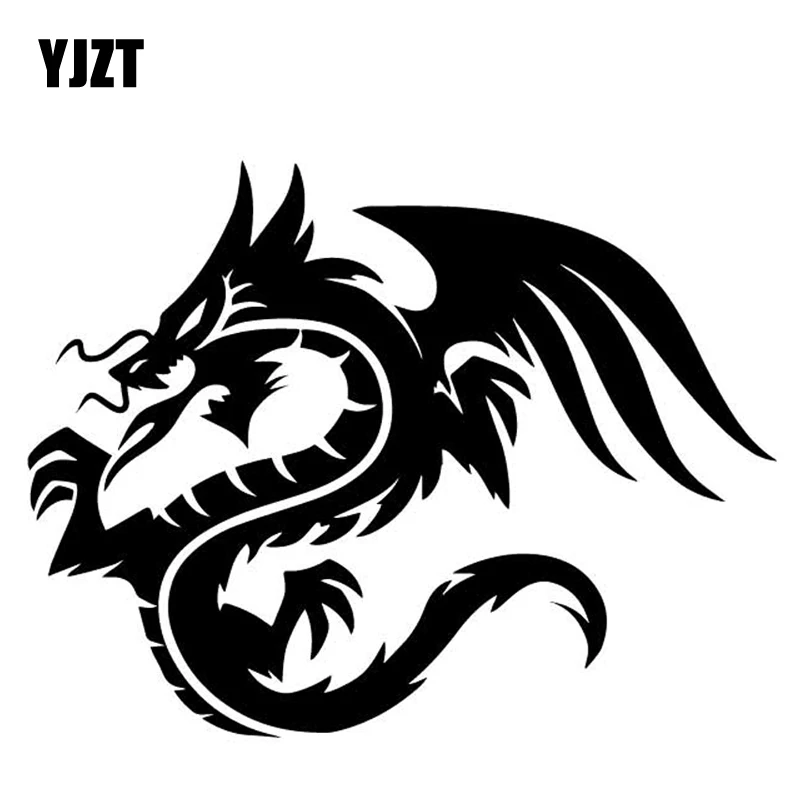 

YJZT 16,6 см * 12,8 см дракон креативный украшения автомобиля Наклейка бампера виниловая наклейка узор черный/серебристый C4-2830