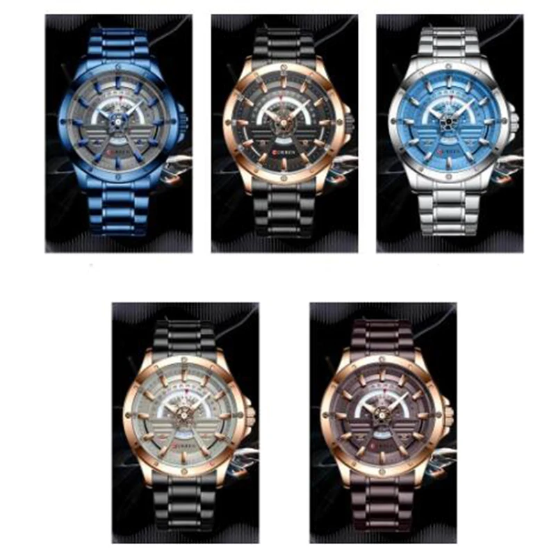 

Men Watches NEW Fashion Quartz stainless steel Watch Date and Week Clock Male Creative Wristwatch